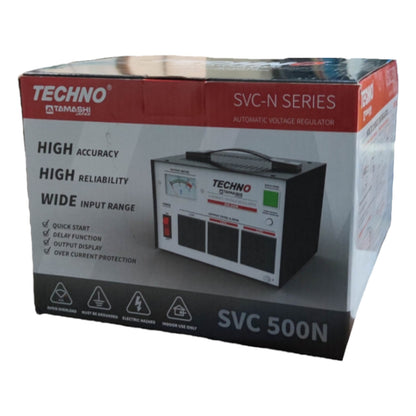 Techno Tamashi 500W AVR Servo Motor 220V Input 220V/110V Output, 500VA SVC-500N Automatic Voltage Regulator