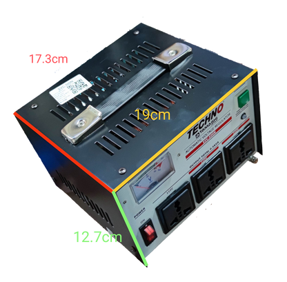 Techno 500W automatic voltage regulator with LED indicator and multiple outlets for reliable power stability