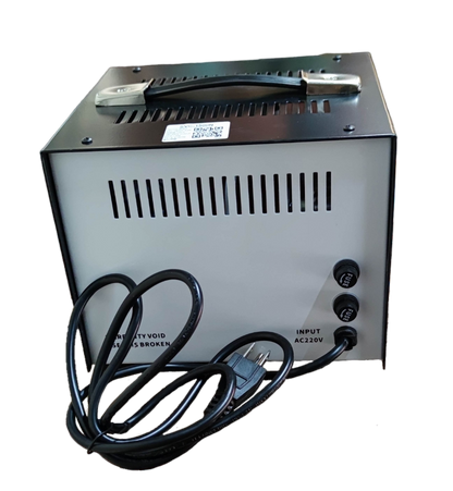 Techno Tamashi 1500W AVR Servo Motor 220V with power cord and ventilation slots for door chimes and bells