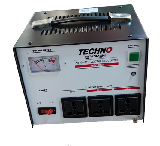 Techno Tamashi 1500W AVR Servo Motor 220V automatic voltage regulator with output meter and power switch