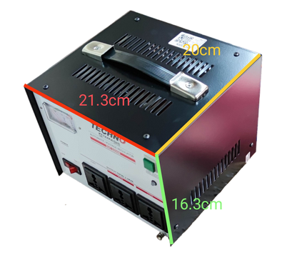 Techno Tamashi 1500W AVR Servo Motor 220V voltage stabilizer with handle and multiple outlets