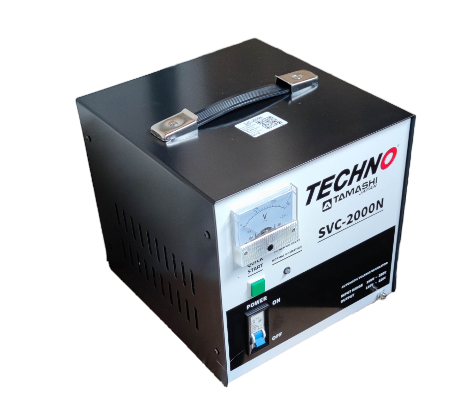 Techno Tamashi 2000W AVR Servo Motor 220V voltage stabilizer with handle and control panel