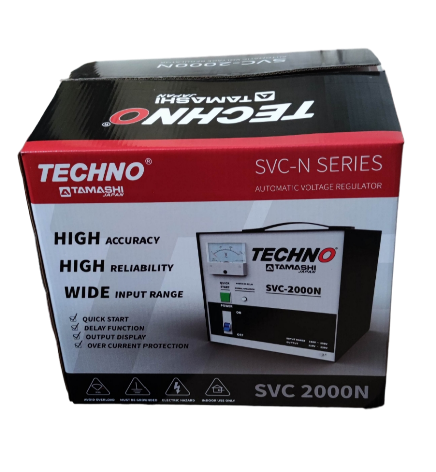 Techno Tamashi 2000W AVR Servo Motor 220V automatic voltage regulator SVC-N Series box