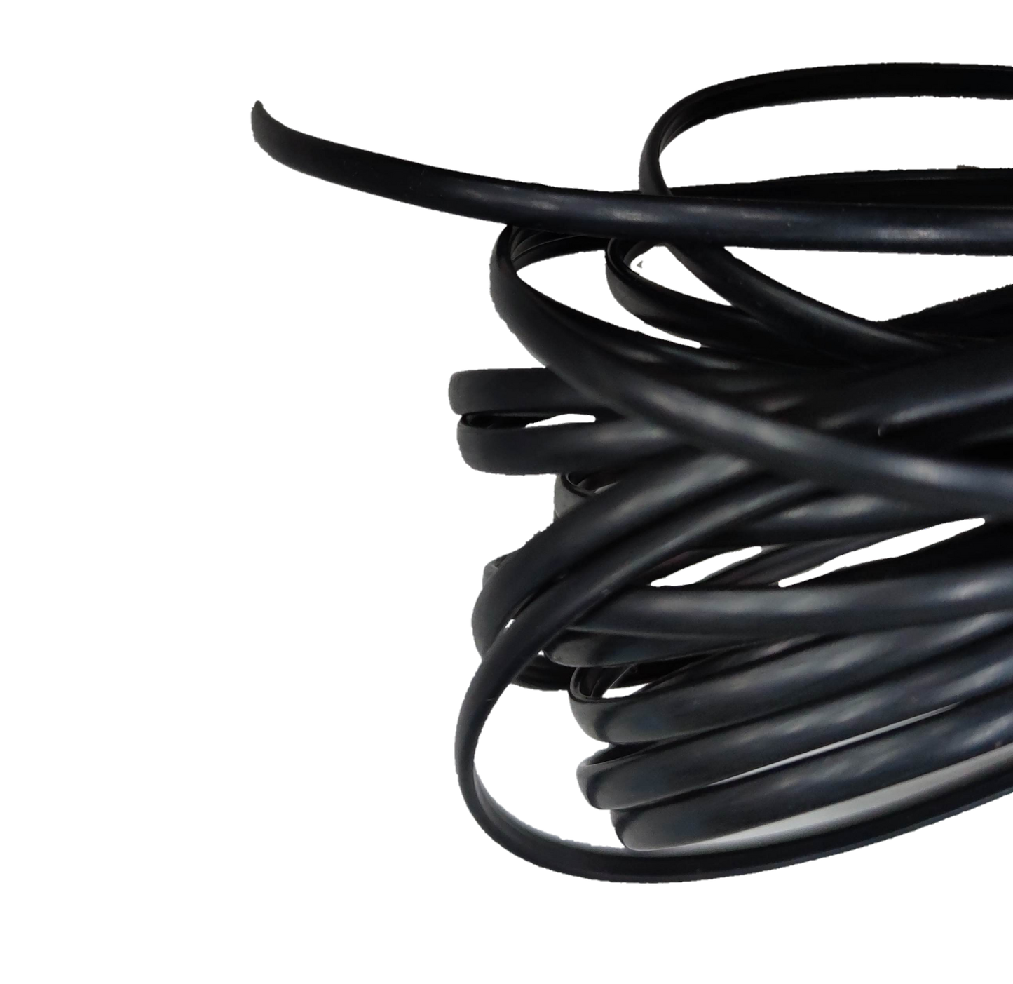 Coiled black Telephone Flat Wire For Extension suitable for long-distance phone connections