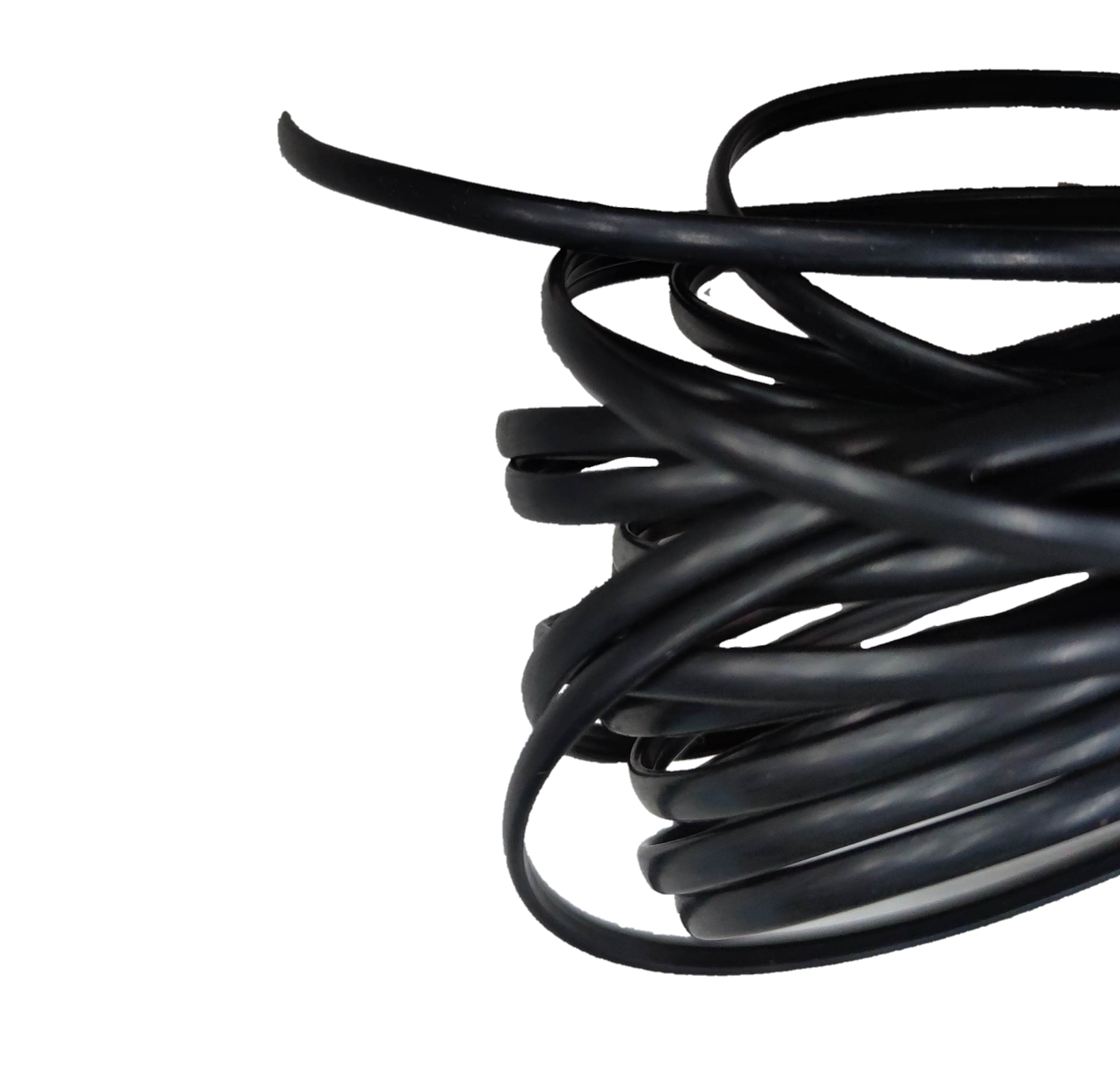 Coiled black Telephone Flat Wire For Extension suitable for long-distance phone connections