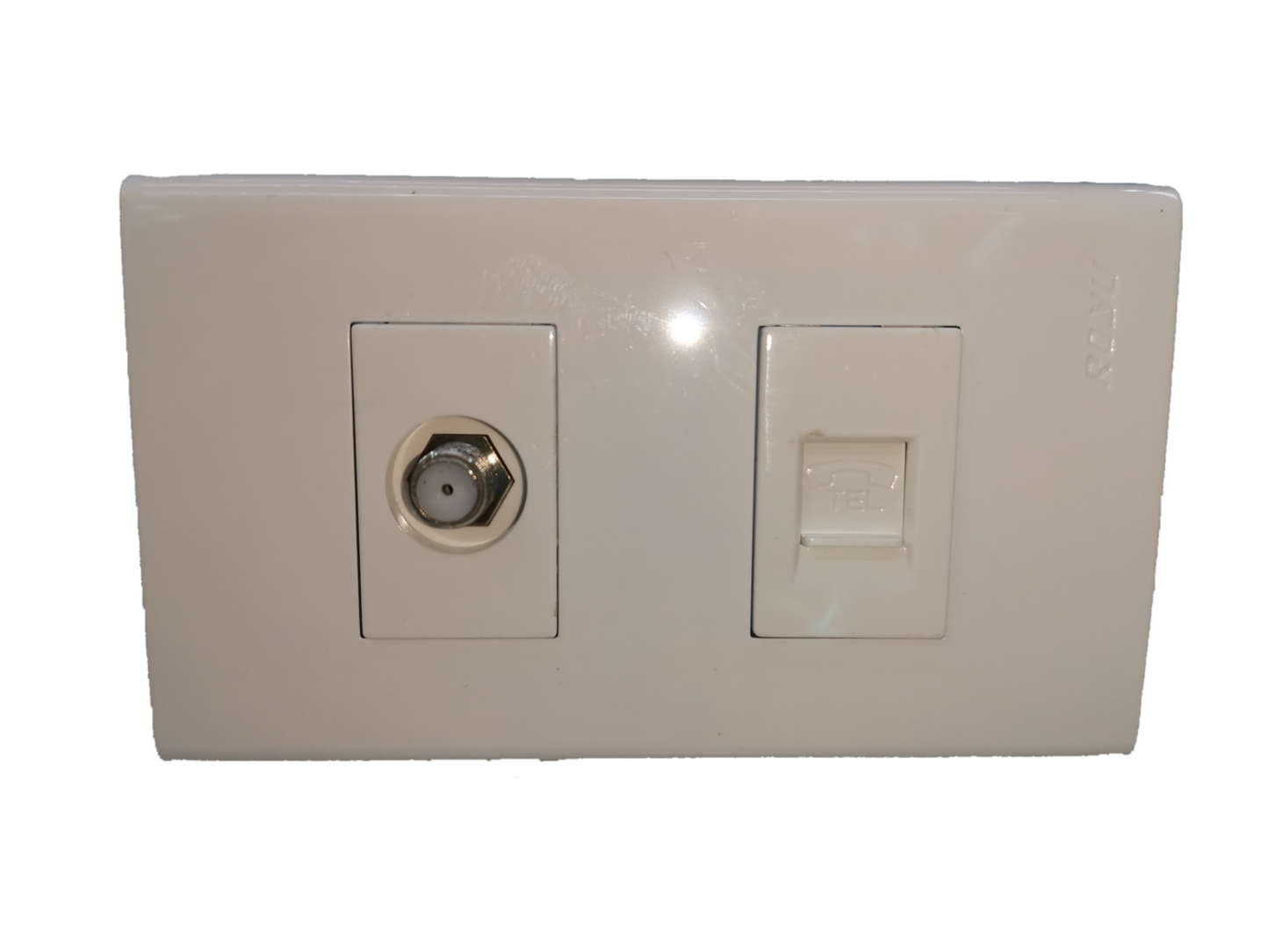 Royu Telephone Modular Jack and Cable TV Socket power point switch panel in white