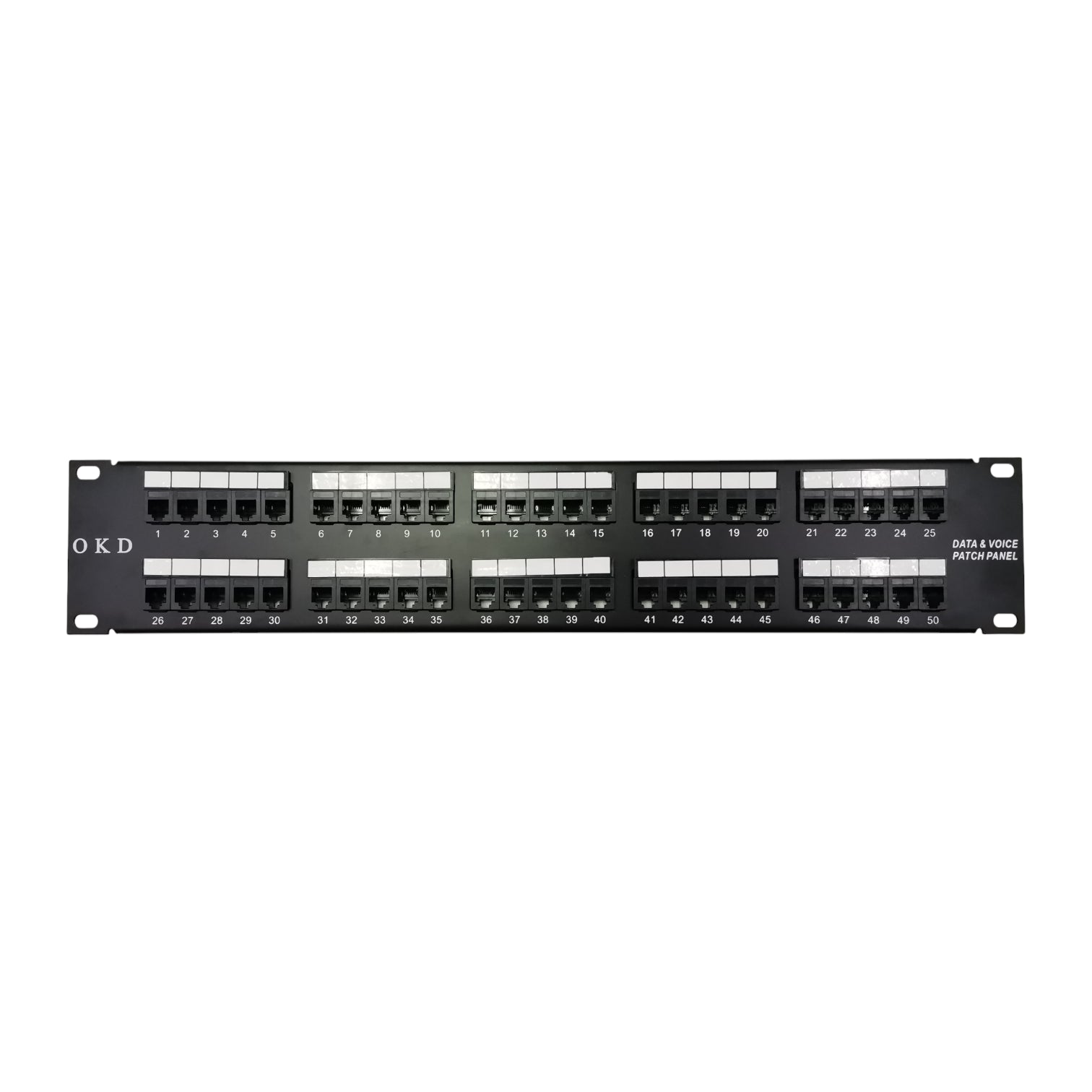 AMP Telephone Patch Panel RJ11 50 Port with clearly labeled connection ports for organized wiring
