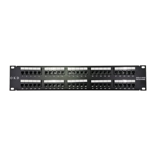 AMP Telephone Patch Panel RJ11 50 Port with clearly labeled connection ports for organized wiring