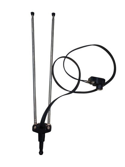 Telescopic Antenna for Analog TV with dual extendable metal rods and black cable from China