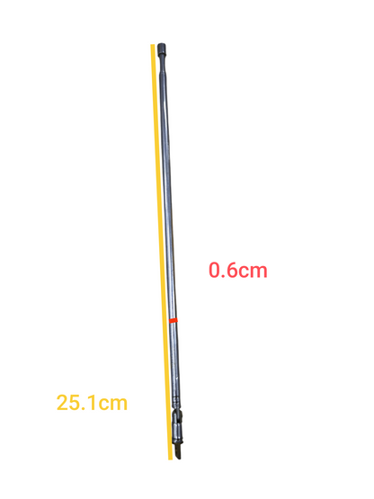 Telescopic Antenna for Analog TV measuring 25.1 cm length and 0.6 cm diameter in black finish