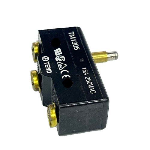 Tend Limit Switch 15A 250VAC TM1305 compact micro switch with metal plunger actuator and three brass terminals