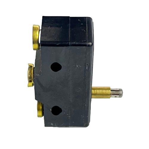 Limit Switch 15A 250VAC TM1305 Tend black rectangular limit switch with brass terminals and plunger actuator