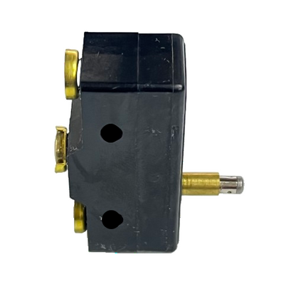 Limit Switch 15A 250VAC TM1305 Tend black rectangular limit switch with brass terminals and plunger actuator