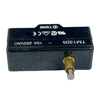 Limit Switch 15A 250VAC TM1305 Tend black rectangular push plunger limit switch with brass actuator rod