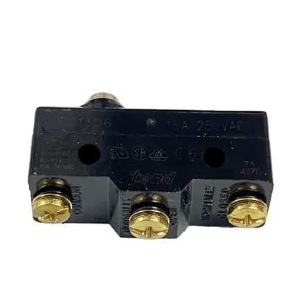 Tend Limit Switch 15A 250VAC TM1306 black plastic micro switch with three brass screw terminals and mounting holes