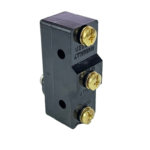 Limit Switch 15A 250VAC TM1306 Tend black rectangular body with three brass screw terminals for power control