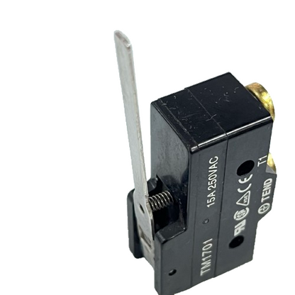 Limit Switch 15A 250VAC Tend black snap action micro switch with metal lever for appliance control