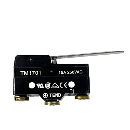 Tend TM1701 limit switch with long metal lever and three terminals rated Limit Switch 15A 250VAC