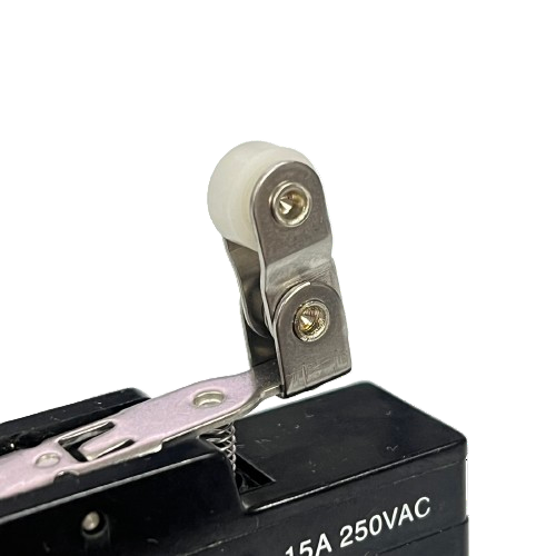 TEND Limit Switch 15A 250VAC metal roller lever with white wheel on black housing for power points