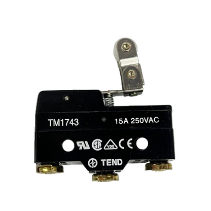 TEND Limit Switch 15A 250VAC black TM1743 roller lever micro switch with three brass terminals