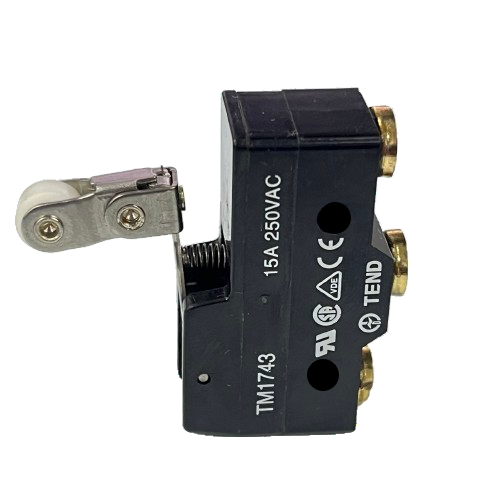TEND Limit Switch 15A 250VAC black roller lever limit switch with three brass terminals and spring
