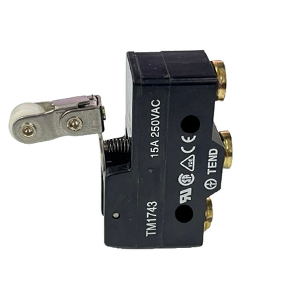 TEND Limit Switch 15A 250VAC black roller lever limit switch with three brass terminals and spring