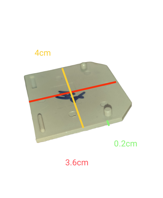 Grippes Terminal Block Cover 3.6cm white plastic electrical circuit part with measured dimensions