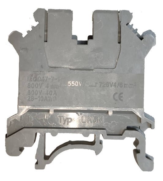 Grippes Terminal Block DIN Rail Type 4mm gray electrical circuitry part with voltage and current ratings