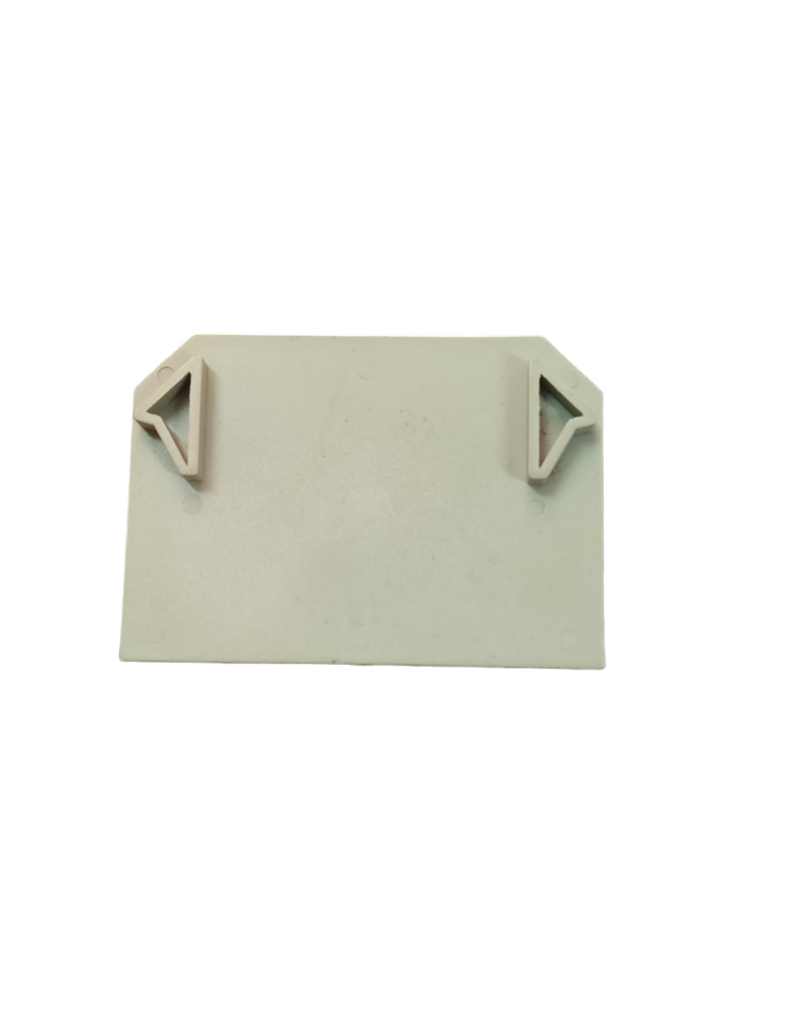 Grippes Terminal Block End Cover 35mm in white plastic for electrical circuitry protection