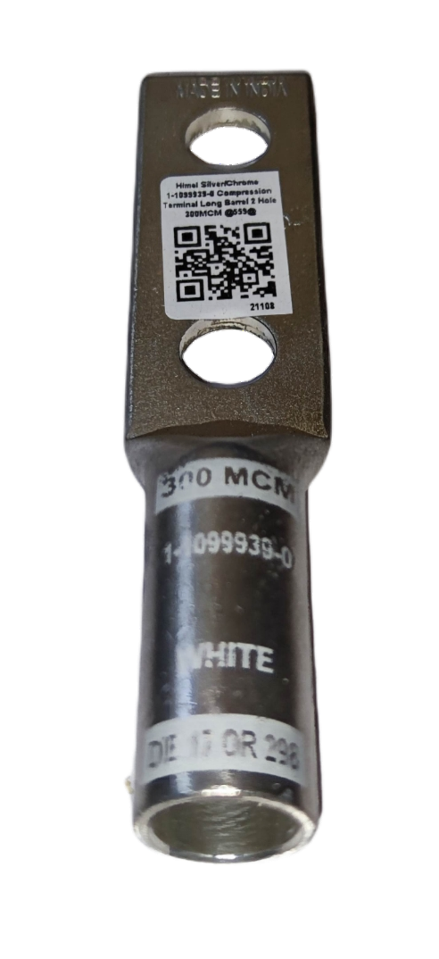 Utilux Terminal Lugs Long Barrel 2 Holes 300MCM electrical connector for heavy-duty wiring