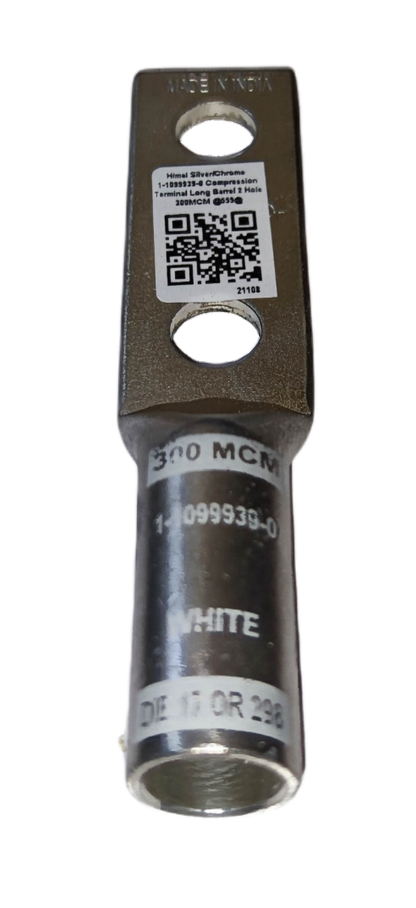 Utilux Terminal Lugs Long Barrel 2 Holes 300MCM electrical connector for heavy-duty wiring