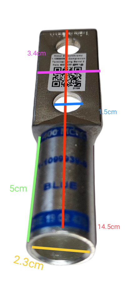 Utilux Terminal Lugs Long Barrel 2 Holes 400MCM with durable copper construction for electrical connections