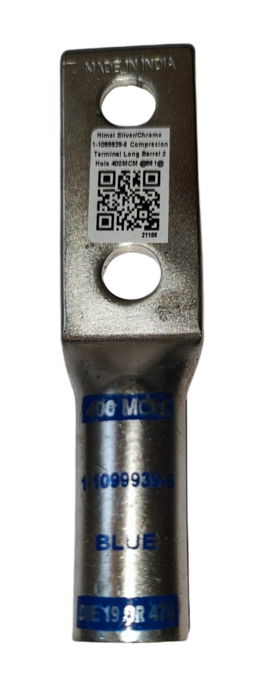 Utilux Terminal Lugs Long Barrel 2 Holes 400MCM with durable metal construction for electrical connections