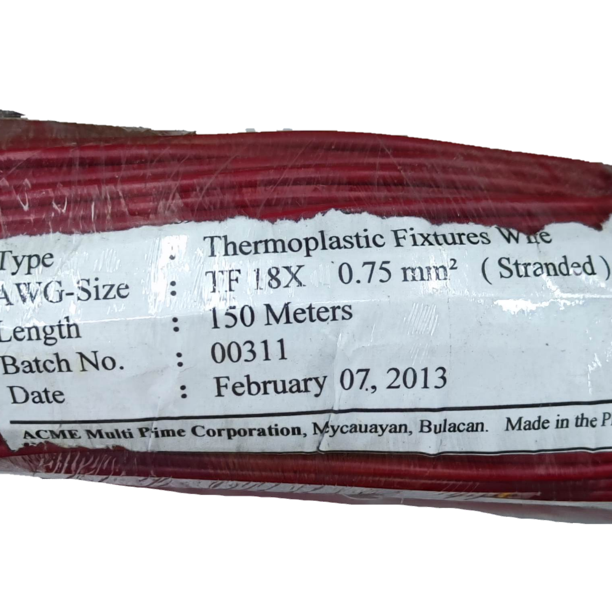 Roll of ACME & MARTON TF Wire 18 0.75mm Stranded thermoplastic wire with 150 meters length