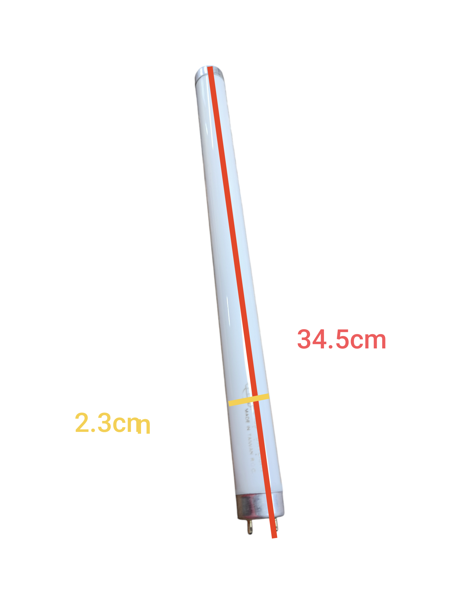 TFC 10W Fluorescent Tube Daylight T8 with a length of 34.5cm and diameter of 2.3cm for bright lighting