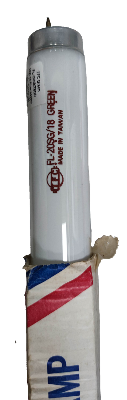 TFC 18W T-8 Fluorescent Tube Green white tube with red text on packaging and tube label