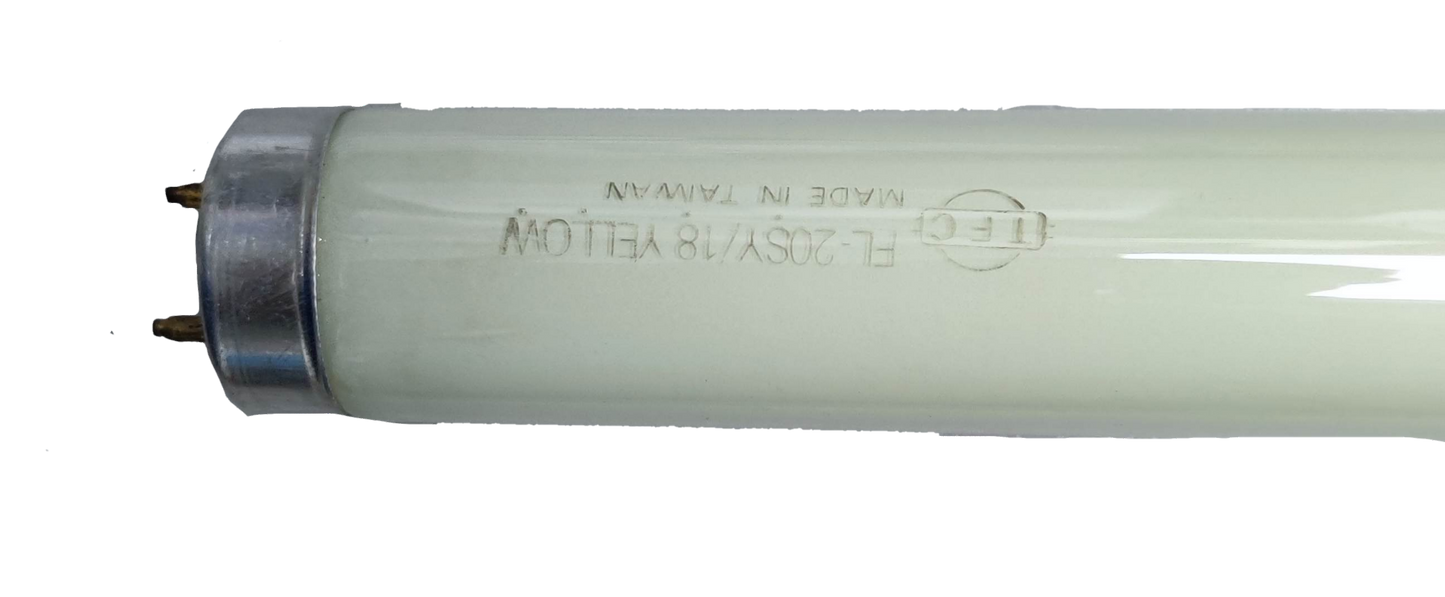 TFC 18W T-8 Fluorescent Tube Green with metal end caps and white glass tube for lighting