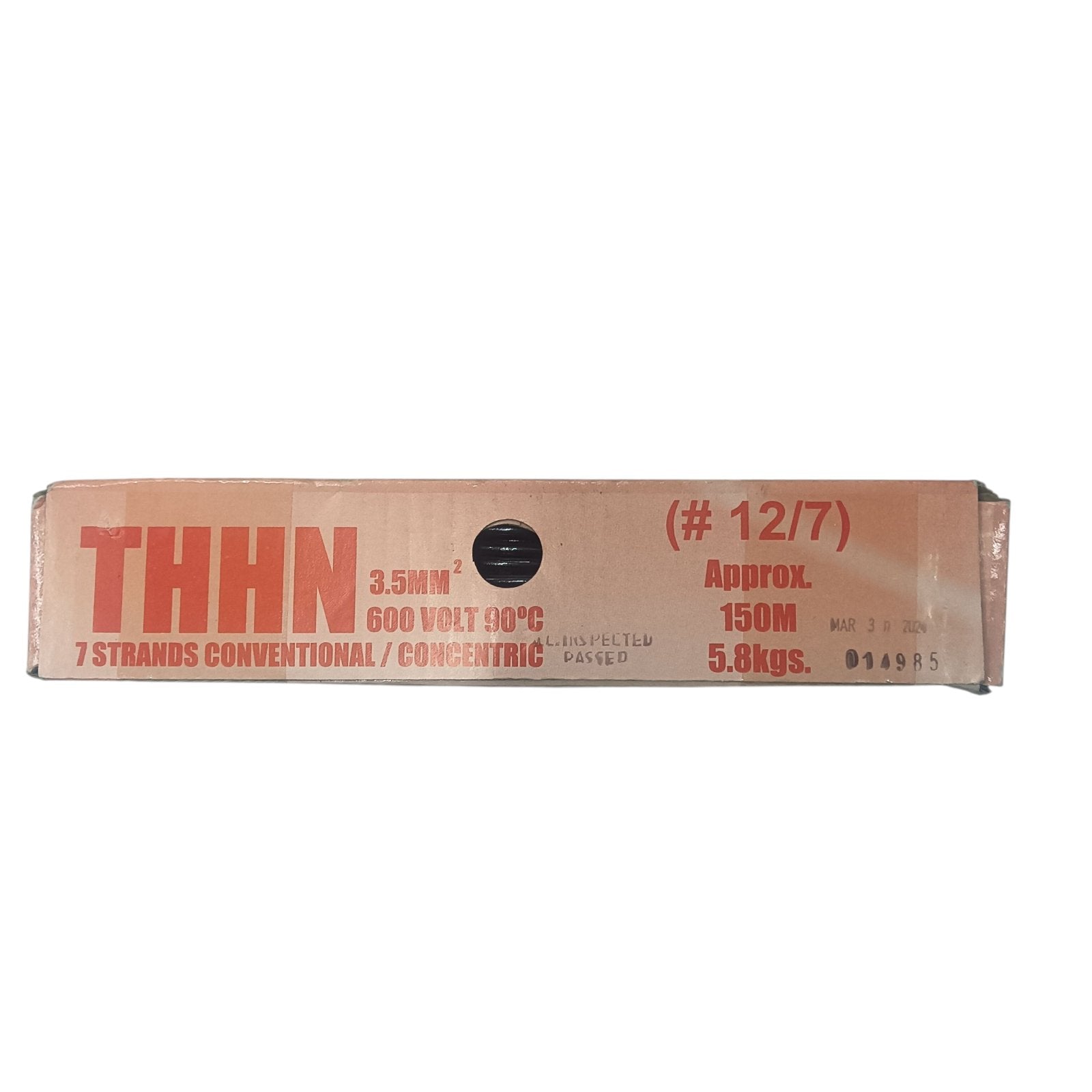 Omega THHN 12 AWG black wire 150 meters in protective packaging for electrical installations