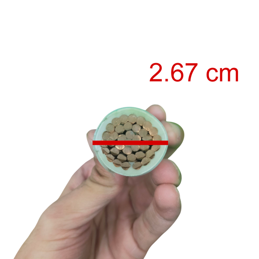 Phelps Dodge thhn wire showcasing copper strands with a 2.67 cm diameter for reliable electrical connections