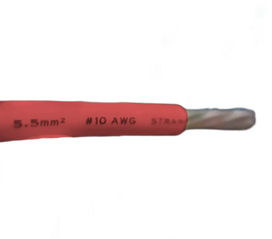Duraflex THHN wire 10 AWG red per meter showcasing a flexible red insulated conductor
