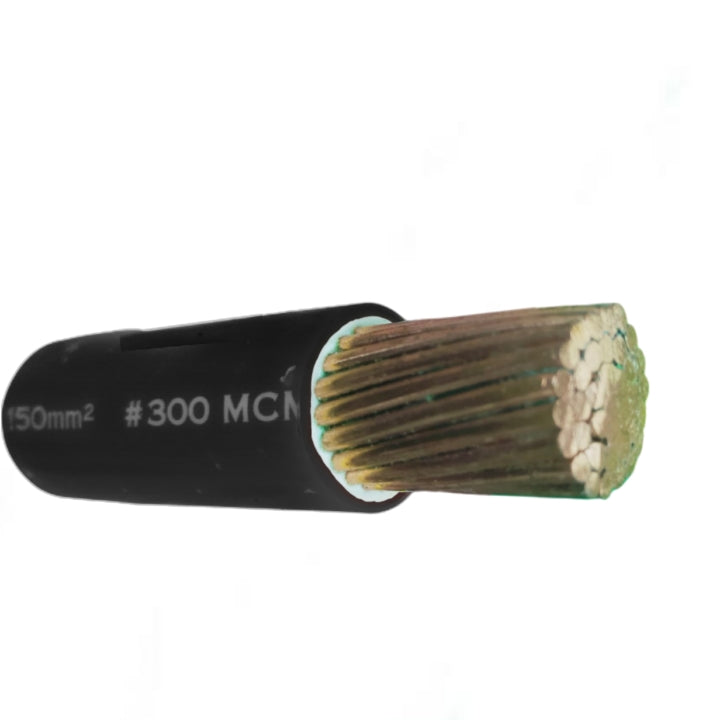 Philflex THHN Wire 150mm Stranded 300MCM with black insulation and copper strands exposed