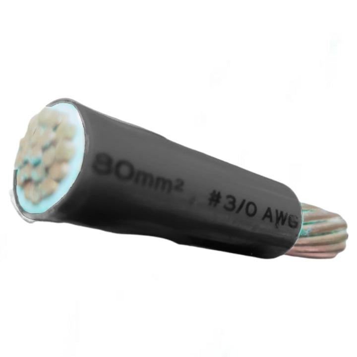 Phelps Dodge THHN wire 80mm stranded Black Per Meter for electrical installations and wiring projects