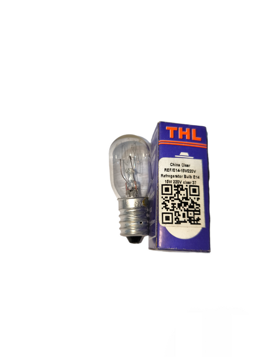 15W E14 machine bulb 220V incandescent bulb next to blue THL packaging box from China