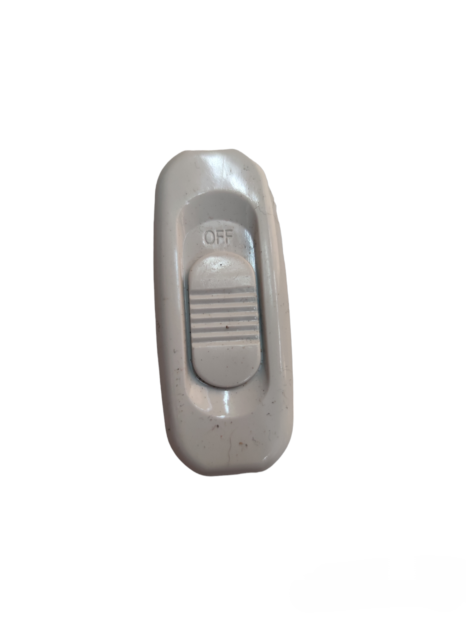 Omni Through Cord Switch 3A 250V white rectangular power switch in off position