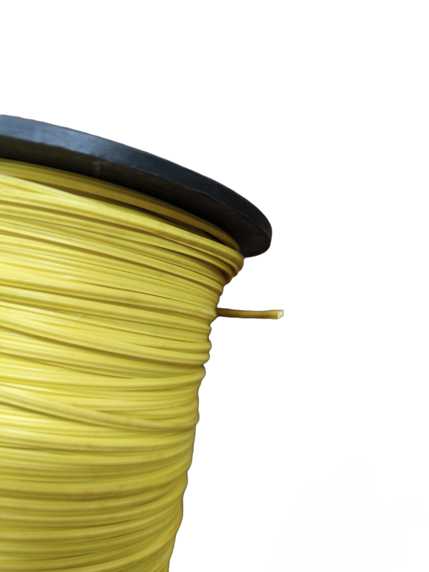 Roll of bright yellow Tie Wire per Meter Yellow for securing tarps and other materials