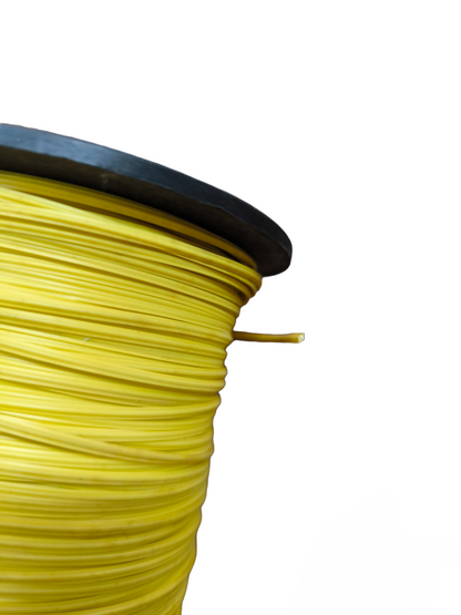 Roll of bright yellow Tie Wire per Meter Yellow for securing tarps and other materials