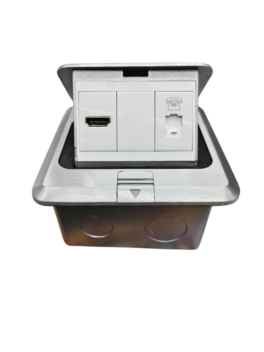T&J Pop up Voice Outlet and HDMI Outlet power point with stainless steel frame