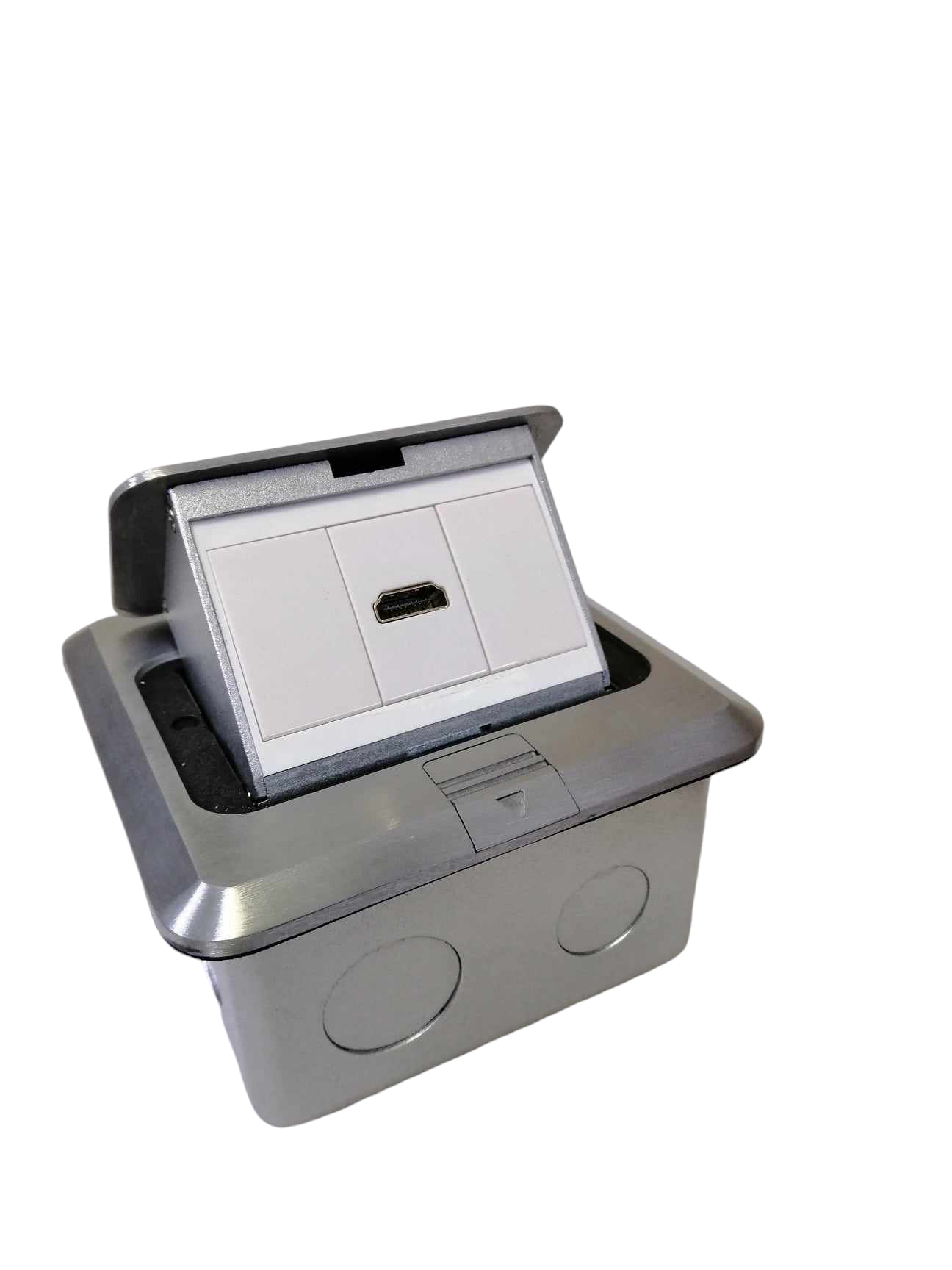 T&J Pop up 1 Gang HDMI Outlet with stainless steel finish for power points switches and plugs