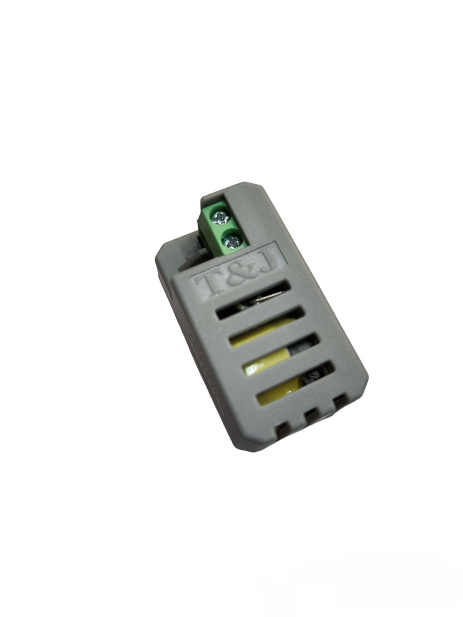 T&J USB Outlet Device 5V 2A compact gray power point component with terminals