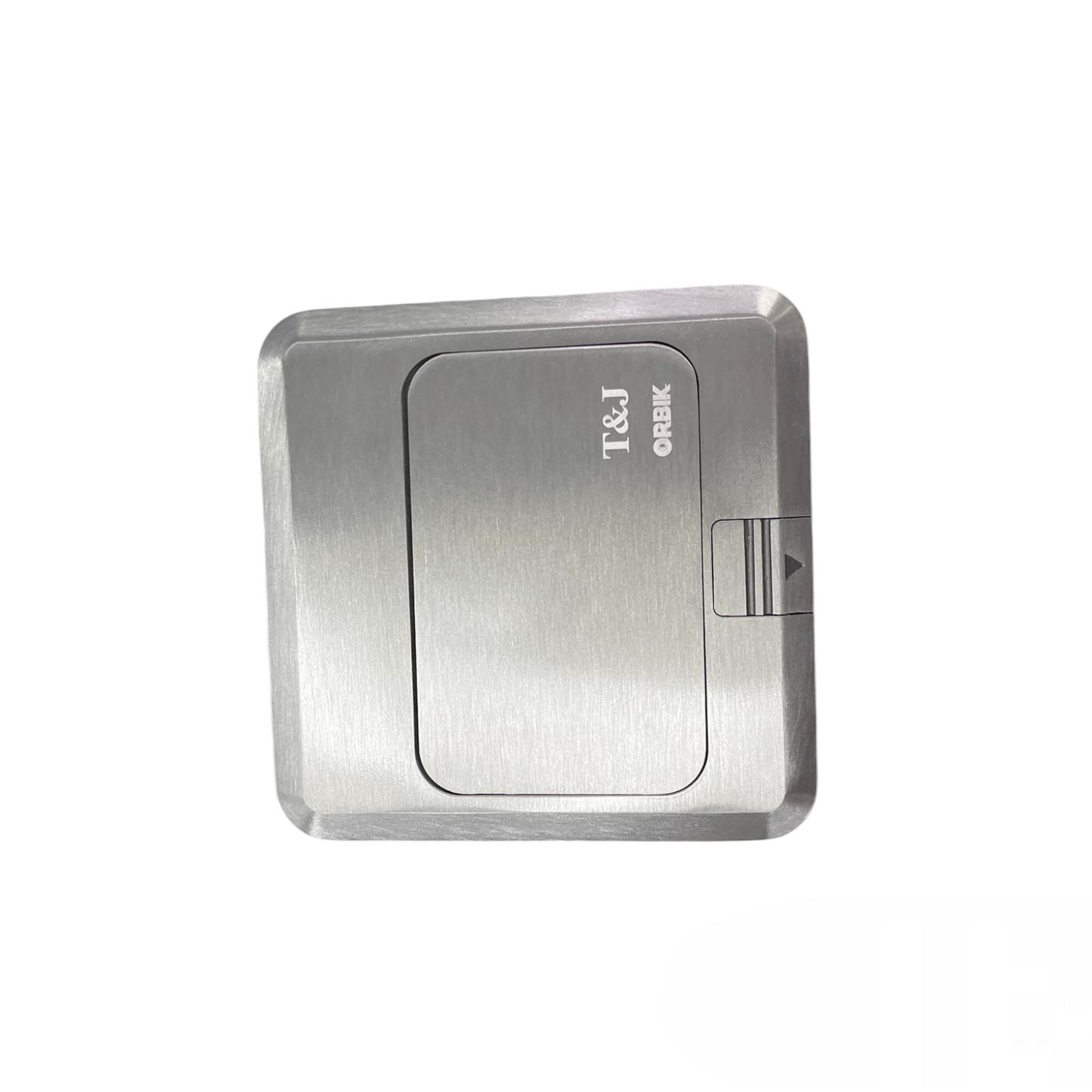 T&J Floor Outlet 3 Gang HDMI Outlet with brushed metal finish for floor installation